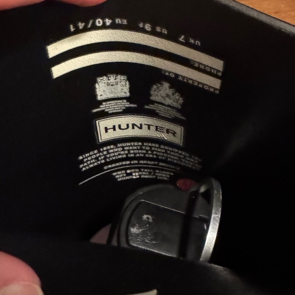 Hunter Black Rain Boots (Tall) - Picture 2 of 6